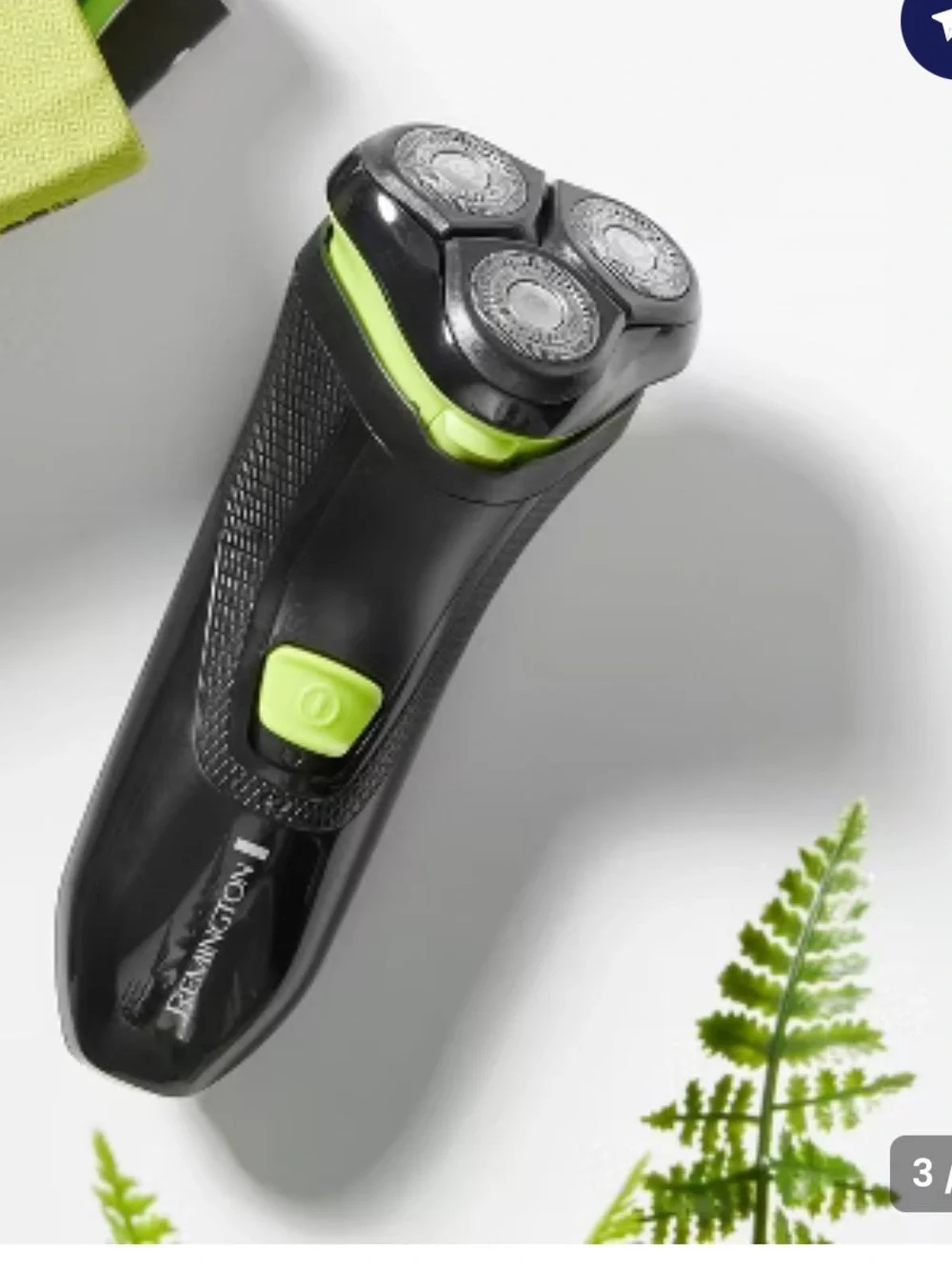 Remington Black Electric Shaver with Lime Accents cordless
